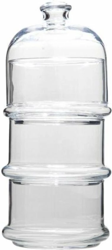 Begroting ???? My Home & More Pasabahce Bonbonniére - 3 Laags Glazen Voorraadpotten - Glazen Snoeppotten - Met Deksel ???? 5 Begroting ???? My Home & More Pasabahce Bonbonniére - 3 Laags Glazen Voorraadpotten - Glazen Snoeppotten - Met Deksel ???? - Afbeelding 3