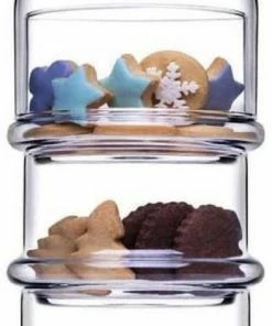 Begroting ???? My Home & More Pasabahce Bonbonniére - 3 Laags Glazen Voorraadpotten - Glazen Snoeppotten - Met Deksel ????