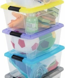 Beste Verkoop ???? IRIS OHYAMA IRIS Topbox Opbergbox - 5 Stuks Van 15L - Kunststof - Transparant/Multicolor ✨