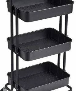 Beste recensies van ???? O'DADDY® Keukentrolley Op Wieltjes - Serveerwagen - Keukentrolley Zwart - Verrijdbaar En Vast - 3 Lagen - 86 X 43 X 36 Cm ????