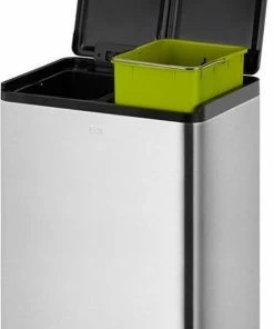 Beste deal ✔️ EKO Essential Splitted Prullenbak - 2x 20 L - Mat RVS ????