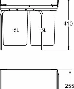 Kopen ???? GROHE Inbouw Prullenbak - 2 Afvalbakken (2x15L) - 40855000 ???? -Yoshiko Shop 534x840