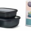 Groothandel ???? Mepal - Multikom Cirqula Rechthoekig 3-delige Set (500+1000+2000) - Mag In De Vriezer, Magnetron En Vaatwasser – Nordic Black – Meal Prep Bakjes - Bewaardozen Met Deksel ???? -Yoshiko Shop 550x200