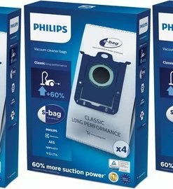 Hete verkoop ???? Philips S-Bag FC8021/03 - Stofzuigerzak Classic Long Performance - 12 Stuks ✨