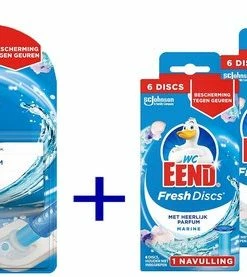Flash-uitverkoop ???? WC-Eend Fresh Discs Houder Oceaan Marine + 3x Discs Marine Navulling ✨