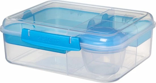Korting ???? Sistema To Go Bento Box Brooddoos - 4 Compart. & Yoghurtpotje Blauw - 1.65L ???? 3 Korting ???? Sistema To Go Bento Box Brooddoos - 4 Compart. & Yoghurtpotje Blauw - 1.65L ????
