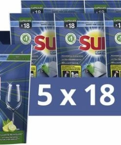 Uitgang ???? Sun Optimum All-in 1 Lemon Capsules – 90 Vaatwastabletten – Kwartaalbox ???? -Yoshiko Shop 550x300