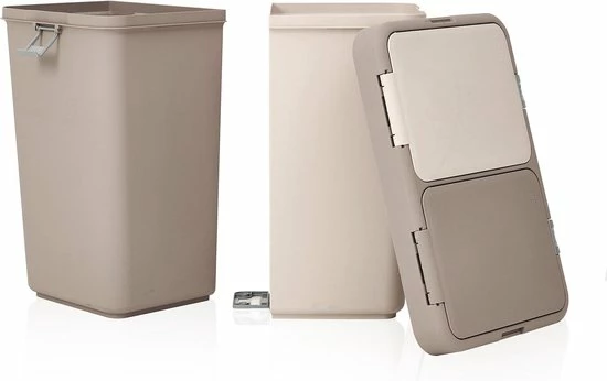 Top 10 ???? Motek® - Wasmand - 2 Vakken Met Deksel - Wassorteerder - Gemaakt Van 100% Gerecycled Kunststof - 80 L - Wasmand Met Deksel - Wassorteerder - Grijs - Wit ???? 13 Top 10 ???? Motek® - Wasmand - 2 Vakken Met Deksel - Wassorteerder - Gemaakt Van 100% Gerecycled Kunststof - 80 L - Wasmand Met Deksel - Wassorteerder - Grijs - Wit ???? - Afbeelding 11