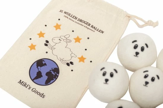 Gloednieuw ???? Miki's Goods® XL Wollen Drogerballen 6 Stuks - Panda Wasballen - Duurzaam - Wasbol - 100% Nieuw-Zeelandse Schapenwol - Wasbollen - Herbruikbaar- Droogballen - Snellere Droogtijd - Zuigt Dierenharen Op ???? 5 Gloednieuw ???? Miki's Goods® XL Wollen Drogerballen 6 Stuks - Panda Wasballen - Duurzaam - Wasbol - 100% Nieuw-Zeelandse Schapenwol - Wasbollen - Herbruikbaar- Droogballen - Snellere Droogtijd - Zuigt Dierenharen Op ???? - Afbeelding 3