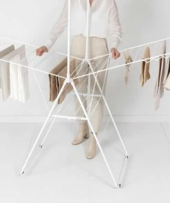 Hete verkoop ???? Brabantia HangOn Droogrek Inklapbaar - 25 Meter - Met Stang - White ⭐ -Yoshiko Shop 550x366 82