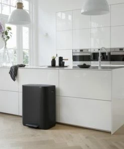 Uitgang ???? Brabantia Bo Prullenbak - 2 X 30 L - Met 80 Vuilniszakken - Matt Black ???? -Yoshiko Shop 550x366 96