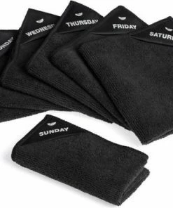 Promo ???? Klud Microvezel Vaatdoekjes - Set Van 7 - Zwart ❤️