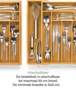 Beste Pirce ⌛ Budu Uitschuifbare Bamboe Bestekbak #45 (45 Cm Diep) - Bestekcassette Hout - Besteklade - 45 X 30,6 - 50 Cm - 6/8 Vakken ???? -Yoshiko Shop 550x412 102