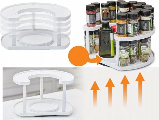 Beste Pirce ❤️ Draaiplateau Keuken - Kruidenrek - Keukenkast - Keuken Organizer - Draaibaar - 2 Etages - Rheme ???? 8 Beste Pirce ❤️ Draaiplateau Keuken - Kruidenrek - Keukenkast - Keuken Organizer - Draaibaar - 2 Etages - Rheme ???? - Afbeelding 6