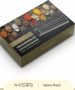 Promo ???? Noswo Kruidenrek Ophangbaar- 4 Stuks - Kruidenrek Voor Kruidenpotjes - Keukenrek Hangend - RVS - Zwart ???? -Yoshiko Shop 550x415 1
