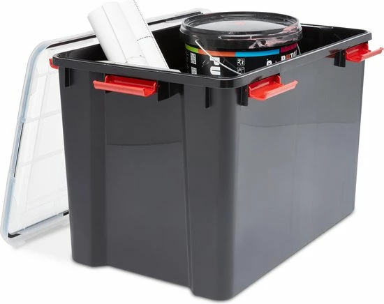 Uitgang ???? IRIS OHYAMA IRIS Airtight Opbergbox - 70L - 2 Stuks - Zwart/Rood ???? 4 Uitgang ???? IRIS OHYAMA IRIS Airtight Opbergbox - 70L - 2 Stuks - Zwart/Rood ???? - Afbeelding 2