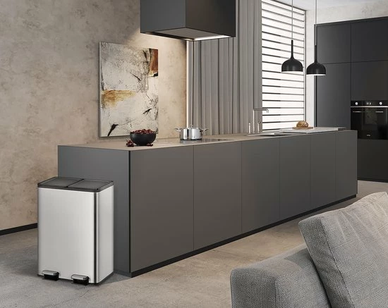 Beste deal ✔️ EKO Essential Splitted Prullenbak - 2x 20 L - Mat RVS ???? 5 Beste deal ✔️ EKO Essential Splitted Prullenbak - 2x 20 L - Mat RVS ???? - Afbeelding 3