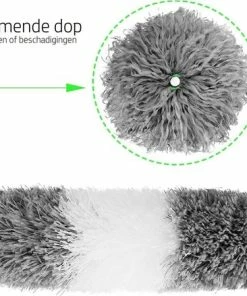 Groothandel ⭐ Vannons - Plumeau - Ragebol - Plumeau Uitschuifbaar Tot 245 Cm - Met Telescoopsteel - Wasbaar Microvezel - Grijs Wit ???? -Yoshiko Shop 550x439 1