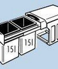 Top 10 ???? Hailo Tandem - Inbouw Prullenbak - 30 Liter Inhoud - Met 2 Compartimenten - Grijs ???? -Yoshiko Shop 550x440
