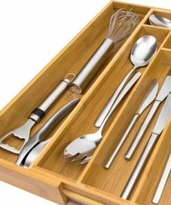 Beste Pirce ⌛ Budu Uitschuifbare Bamboe Bestekbak #45 (45 Cm Diep) - Bestekcassette Hout - Besteklade - 45 X 30,6 - 50 Cm - 6/8 Vakken ???? -Yoshiko Shop 550x454 3