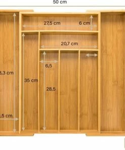 Beste Pirce ⌛ Budu Uitschuifbare Bamboe Bestekbak #45 (45 Cm Diep) - Bestekcassette Hout - Besteklade - 45 X 30,6 - 50 Cm - 6/8 Vakken ???? -Yoshiko Shop 550x458 11