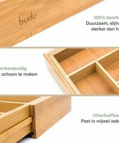 Beste Pirce ⌛ Budu Uitschuifbare Bamboe Bestekbak #45 (45 Cm Diep) - Bestekcassette Hout - Besteklade - 45 X 30,6 - 50 Cm - 6/8 Vakken ???? -Yoshiko Shop 550x458 9