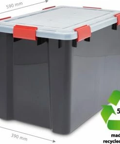 Uitgang ???? IRIS OHYAMA IRIS Airtight Opbergbox - 70L - 2 Stuks - Zwart/Rood ???? -Yoshiko Shop 550x460 8