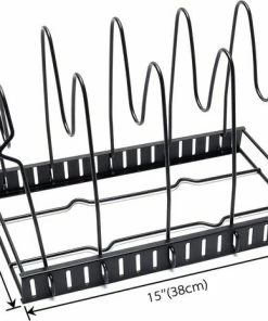 Beste Pirce ???? Buxibo Verstelbaar Pannenrek - Opberg Rek Voor 5 Potten En Pannen - Keuken Kast Organizer Staand - IJzer - Zwart ???? -Yoshiko Shop 550x465 11