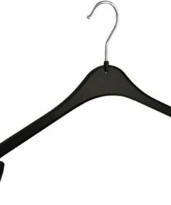 Hete verkoop ???? De Kledinghanger Gigant - 20 X Blouse / ???? Shirthanger Kunststof Zwart Met Rokinkepingen, 43 Cm ????