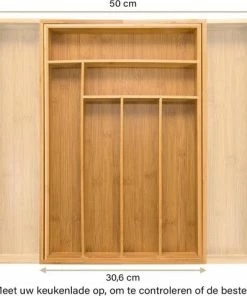 Beste Pirce ⌛ Budu Uitschuifbare Bamboe Bestekbak #45 (45 Cm Diep) - Bestekcassette Hout - Besteklade - 45 X 30,6 - 50 Cm - 6/8 Vakken ???? -Yoshiko Shop 550x477 7