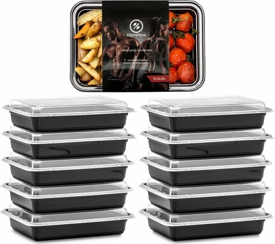 Gloednieuw ???? Meal Prep Bakjes - 10 Stuks - 1 Compartiment - Lunchbox - Diepvriesbakjes - Vershoudbakjes - Plastic Bakjes Met Deksel - Magnetron Bakjes Met Deksel - Meal Prep - Vershouddoos - 1L - BPA Vrij - Fitcrafters ???? 3 Gloednieuw ???? Meal Prep Bakjes - 10 Stuks - 1 Compartiment - Lunchbox - Diepvriesbakjes - Vershoudbakjes - Plastic Bakjes Met Deksel - Magnetron Bakjes Met Deksel - Meal Prep - Vershouddoos - 1L - BPA Vrij - Fitcrafters ????