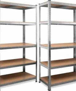Goedkoopste ???? Monzana 2 Stuks Stellingkast / Opbergrek Met 5 Planken - 175x75x30cm - 350kg ⭐