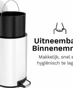 Goedkoopste ???? Pedaalemmer - 5 Liter - RVS - Wit - Prullenbak StangVollby Kallax - Toilet - Badkamer - Klein - Soft Close Deksel - Chique Design - Kleine Witte Pedaal Afvalemmer - Vuilnisbak Badkamer ???? -Yoshiko Shop 550x499 2