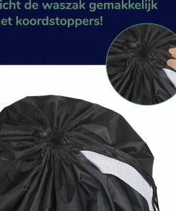 Beste Verkoop ✨ Wonair - Waszak Groot - 60x90cm - Zwart - Met Trekkoord En Draagband ???? -Yoshiko Shop 550x502 2