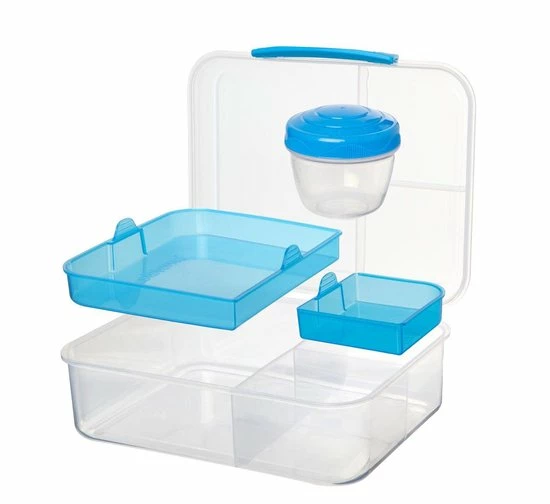 Korting ???? Sistema To Go Bento Box Brooddoos - 4 Compart. & Yoghurtpotje Blauw - 1.65L ???? 4 Korting ???? Sistema To Go Bento Box Brooddoos - 4 Compart. & Yoghurtpotje Blauw - 1.65L ???? - Afbeelding 2
