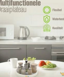 Goedkoopste ???? Skejo Draaiplateau Badkamer Accessoires Opbergrek Kruidenrek Plateau 1 - Keukenrek - Keuken Organizers - Koelkast Organiser Staand - Aanrecht Rek - Lazy Susan - Keukenkastorganizers - Kruidencarrousel - Rond - Draaischijf - Kruiden Organizer - Draaibaar ???? -Yoshiko Shop 550x504 7