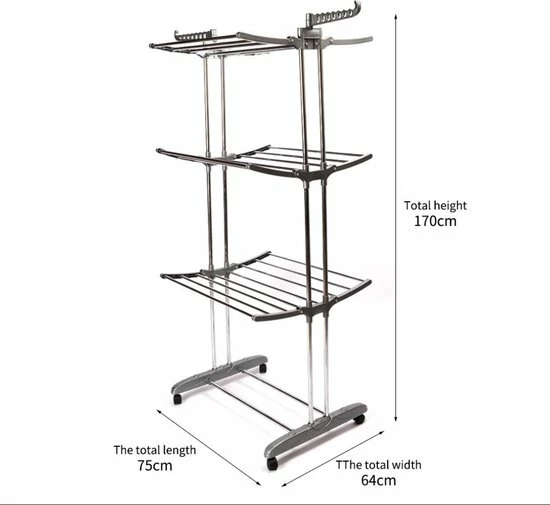 Aanbiedingen ⭐ Storage Solutions Koopman Droogtoren - Verrijdbaar En Inklapbaar - 17 Meter Drooglengte ???? 12 Aanbiedingen ⭐ Storage Solutions Koopman Droogtoren - Verrijdbaar En Inklapbaar - 17 Meter Drooglengte ???? - Afbeelding 10