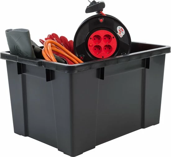 Goedkoop ???? IRIS OHYAMA IRIS Powerbox Kunststof Opbergbox - 68L - 3 Stuks - Zwart/Rood ???? 4 Goedkoop ???? IRIS OHYAMA IRIS Powerbox Kunststof Opbergbox - 68L - 3 Stuks - Zwart/Rood ???? - Afbeelding 2