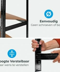 Kopen ???? LifeGoods Stellingkast - Opbergrek - 5 Planken - 875 Kg Draagkracht - 90x40x180 Cm - Metaal/MDF - Zwart ✔️ 13 Kopen ???? LifeGoods Stellingkast - Opbergrek - 5 Planken - 875 Kg Draagkracht - 90x40x180 Cm - Metaal/MDF - Zwart ✔️ -Yoshiko Shop 550x512 2