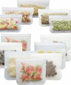 Gloednieuw ✨ Merkloos Siliconen Vershoudzakken - 10 Stuks - Diepvrieszakken - Lekvrij - Boterhamzak Herbruikbaar - Bewaarzakjes - Duurzaam - Hersluitbaar ????