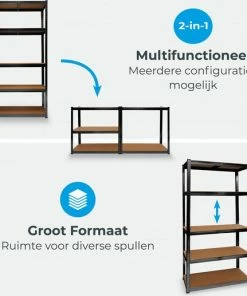 Kopen ???? LifeGoods Stellingkast - Opbergrek - 5 Planken - 875 Kg Draagkracht - 90x40x180 Cm - Metaal/MDF - Zwart ✔️ 14 Kopen ???? LifeGoods Stellingkast - Opbergrek - 5 Planken - 875 Kg Draagkracht - 90x40x180 Cm - Metaal/MDF - Zwart ✔️ -Yoshiko Shop 550x517 2