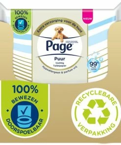 Promo ⌛ Page Puur Vochtig Toiletpapier - Extra Duurzaam Vochtig Wc Papier - 12 X 38 Stuks - Voordeelverpakking ????