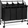 Beste recensies van ???? Songmics Wassorteerder Basket Op Wielen - Grote Dubbele Wassorteer Mand Met Vier Vakken - Sorteer Wasmand Zak - 4 Waszakken ❤️ -Yoshiko Shop 550x519