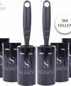 Hete verkoop ✔️ Salincio Kledingroller - Met 2 Handvatten En 6 Navullingen - Pluizenroller – 360 Kleefvellen – Verwijdert Haren En Stof – Kleefroller ????
