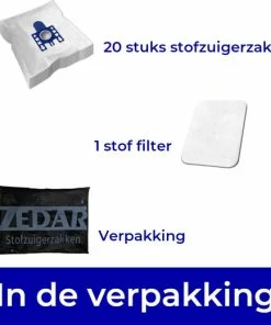 Gloednieuw ???? Zedar Stofzuigerzakken 20x Geschikt Voor Miele Type GN, Classic C1 Complete C2/C3 - Inclusief 1 Filter ???? -Yoshiko Shop 550x520