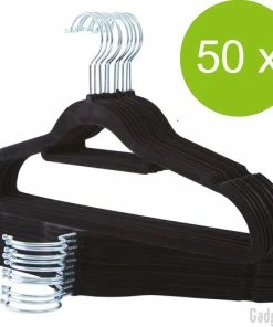 Top 10 ???? Gadgy 50 Anti-slip Kleerhangers - Ultra-dunne Kledinghangers Met Fluweel - Kapstokken Met Broeklat Of Roklat - Zwart ????