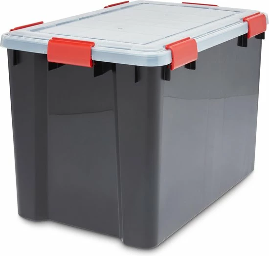 Uitgang ???? IRIS OHYAMA IRIS Airtight Opbergbox - 70L - 2 Stuks - Zwart/Rood ???? 6 Uitgang ???? IRIS OHYAMA IRIS Airtight Opbergbox - 70L - 2 Stuks - Zwart/Rood ???? - Afbeelding 4