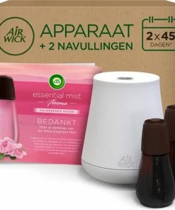 Goedkoopste ???? Air Wick Essential Mist Luchtverfrisser - Kalmerende Rozen - 1 Wit Apparaat + 2 Navullingen ????