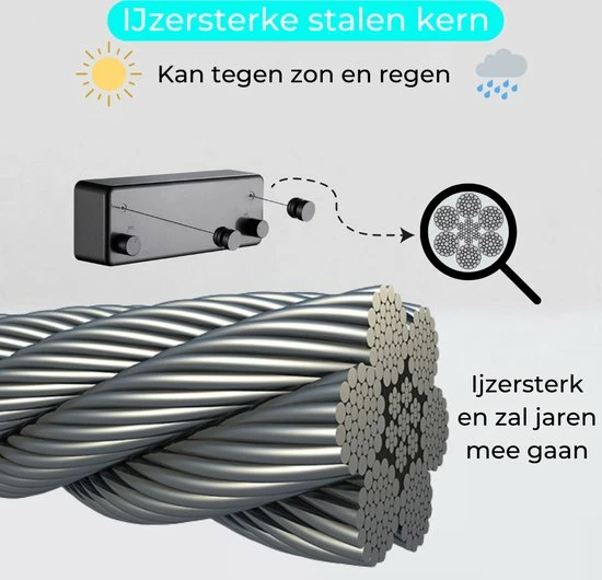 Kopen ???? Kwali. Waslijn Uittrekbaar - Waslijndraad Met Stalen Kern - Wasdraad - Wasrek Alternatief - Roldrooglijn - Uittrekbare Waslijn - 8,8 M Drooglengte ???? 12 Kopen ???? Kwali. Waslijn Uittrekbaar - Waslijndraad Met Stalen Kern - Wasdraad - Wasrek Alternatief - Roldrooglijn - Uittrekbare Waslijn - 8,8 M Drooglengte ???? - Afbeelding 10