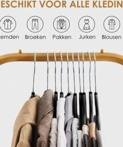Beste deal ⭐ Acaza 20 Anti Slip Kledinghangers - Draaibare Metalen Haak - Plooibaar - Zwart ???? -Yoshiko Shop 550x531 3